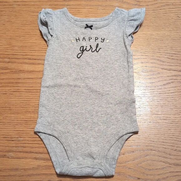 Carter's 9 Month Baby Short Sleeve Onesies Black White Gold - Picture 4 of 13